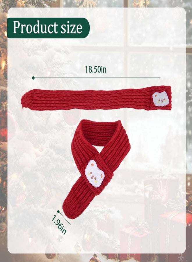 YangQian Cat Dog Christmas Knitted Scarf Pet Holiday Accessories for Dogs Cats Neck Warmer Dog Festival Outfit Decor Warm Cat Winter Bandana Puppy Neckerchief Pet Costumes for Dogs Cats Xmas Clothes Apparel - Image 5